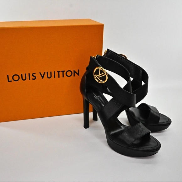 Louis Vuitton Black  Heels Size 37.5 - Picture 1 of 12
